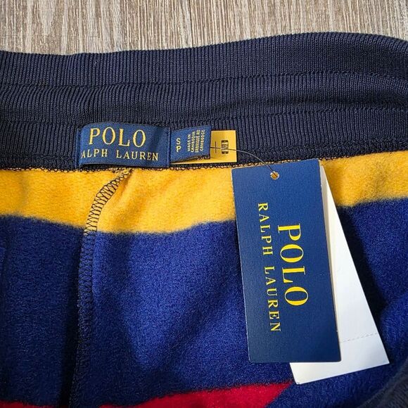 Polo Ralph Lauren Striped Fleece Shorts Multicolor Blue Red Green Yellow Men's S - Picture 9 of 11